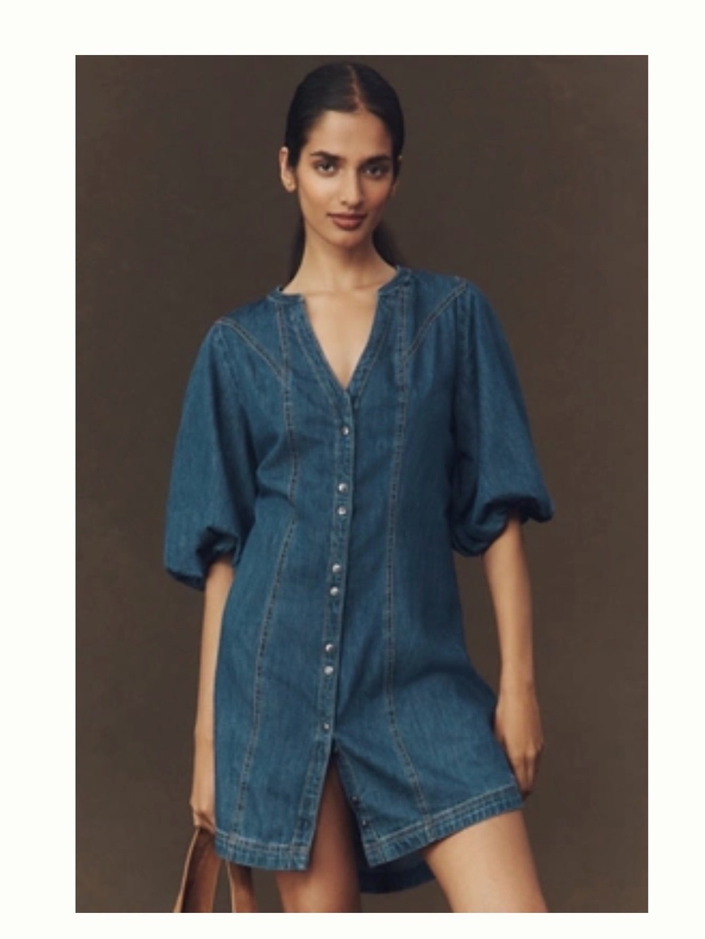 PILCRO PUFF-SLEEVE DENIM SHIRT DRESS - From Anthropology